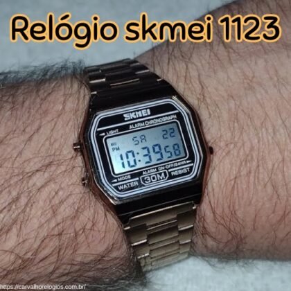 Com pulseira de aço e resistência à água de até 5 ATM, o Skmei 1123 garante conforto e durabilidade em diversas atividades. Com pulseira de aço e resistência à água de até 5 ATM, o Skmei 1123 garante conforto e durabilidade em diversas atividades.