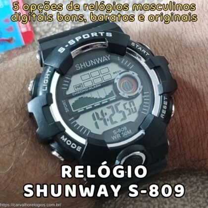 Relógio masculino digital Shunway S-809 Relógio masculino digital Shunway S-809