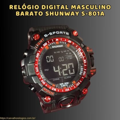 Relógio digital masculino barato Shunway S-801A Relógio digital masculino barato Shunway S-801A