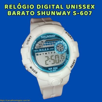 Relógio digital unissex barato Shunway S-607 Relógio digital unissex barato Shunway S-607