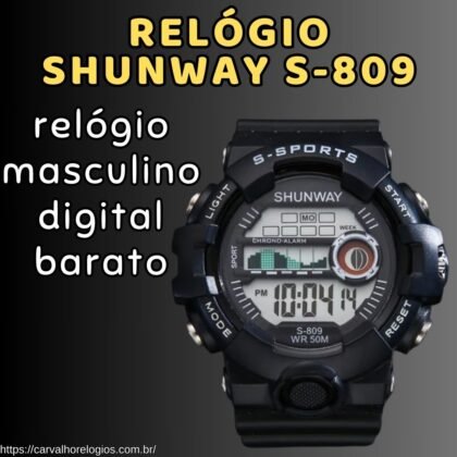 Relógio Shunway S-809: relógio masculino digital barato Relógio Shunway S-809: relógio masculino digital barato