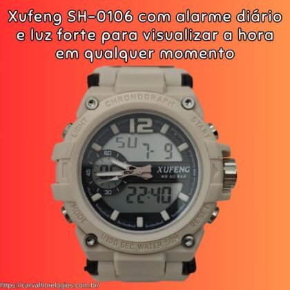 Xufeng SH-0106 com alarme diário e luz forte para visualizar a hora em qualquer momento Xufeng SH-0106 com alarme diário e luz forte para visualizar a hora em qualquer momento